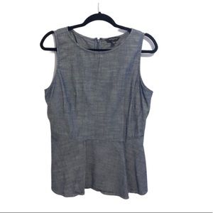 Banana Republic tailored peplum denim blouse